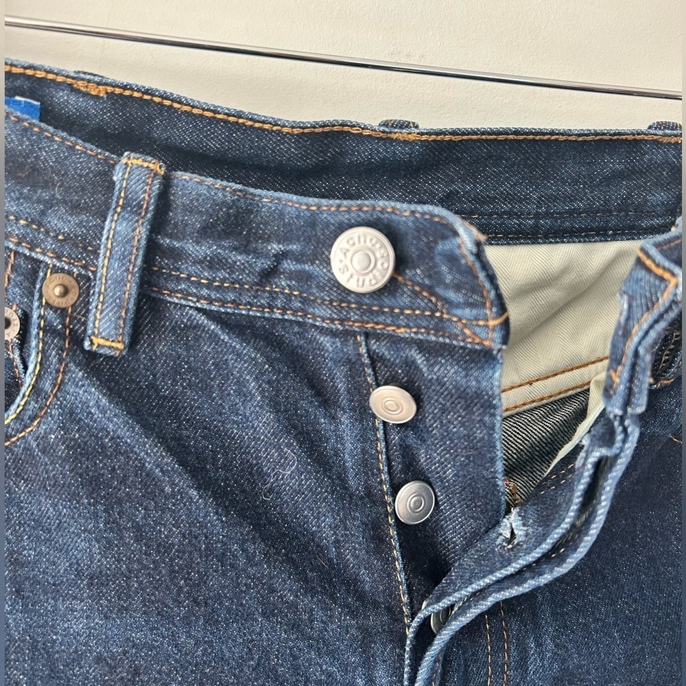 ACNE STUDIOS Bla Konst Made in Italy Log Indigo Denim Jeans - Picture 6 of 8